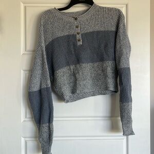 aeropostale cropped blue knit sweater